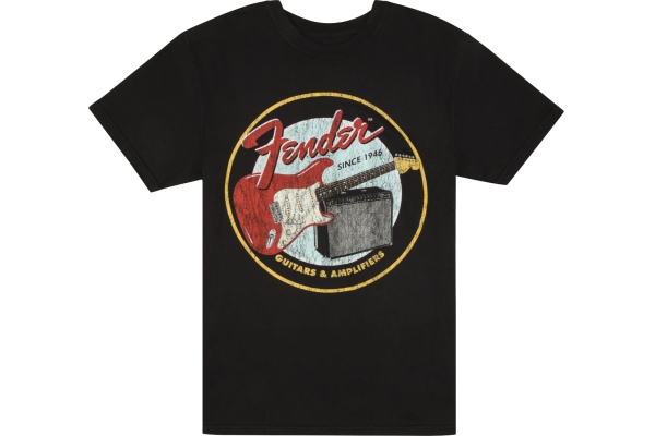 Fender 1946 Guitars & Amplifiers T-Shirt Vintage Black S Fender 1946 Guitars & Amplifiers T-Shirt Vintage Black S