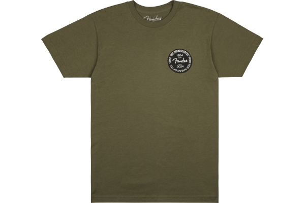 Fender Stratocaster 70th Anniversary Badge Tee Olive S Fender Stratocaster 70th Anniversary Badge Tee Olive S
