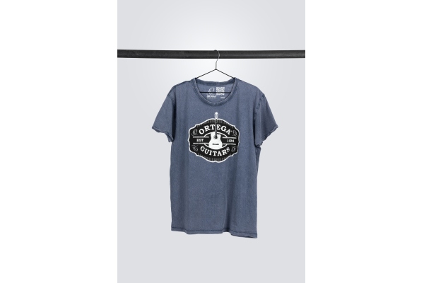 Ortega Americana Guitar T-Shirt - Vintage Washed Blue/XXL