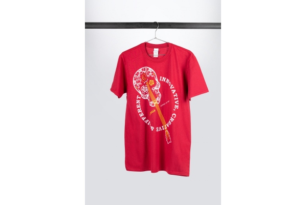 T-Shirt Skull Burgundy Red XL