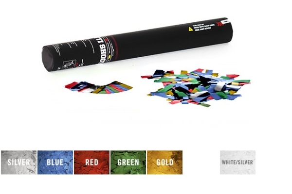 Handheld Confetti Cannon 50cm, multicolor metallic