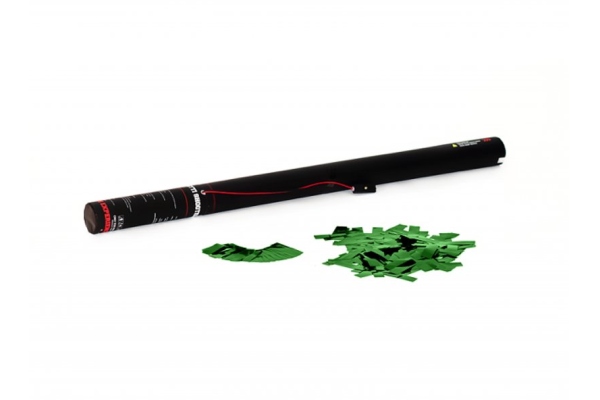 Electric Confetti Cannon 80cm, green metallic
