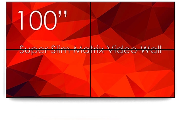 2x2 cu fixare pe perete, 4 Display-uri SDS50K8-01 si Controller VideoWall MXB24VM