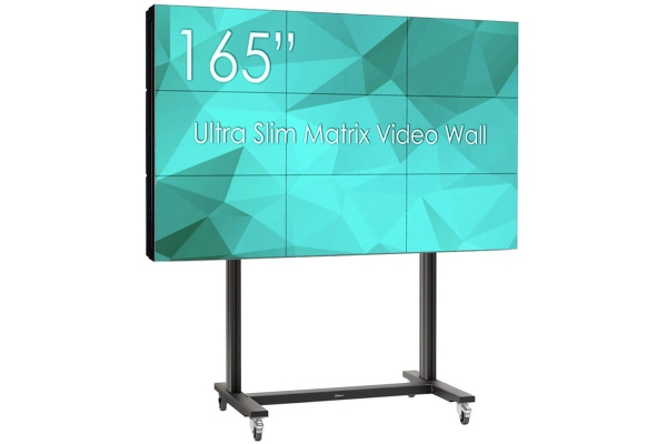 Vogels 3x3 cu baza mobila si 9 Display-uri SWEDX UMX-55K8, bezel 3,5mm