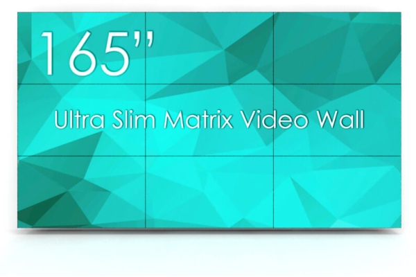 3x3 cu fixare pe perete si 9 Display-uri SWEDX UMX-55K8-01, bezel 3,5mm